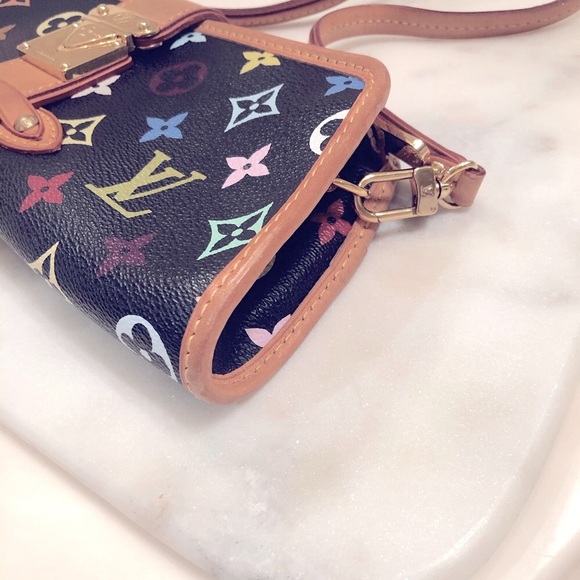 Louis Vuitton Shirley Murakami Monogram Multicolor Crossbody Bag Clutch Purse - Picture 8 of 13